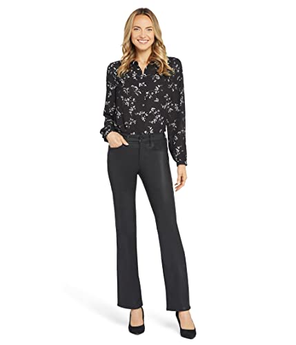 NYDJ Marilyn Straight Black Coated 6 32 at Amazon Women's Jeans store